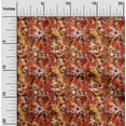 thumbnail image 2 of oneOone Rayon Orange Fabric Abstract Floral Craft Projects Decor Fabric Printed By The Yard 56 Inch Wide-2ra, 2 of 5
