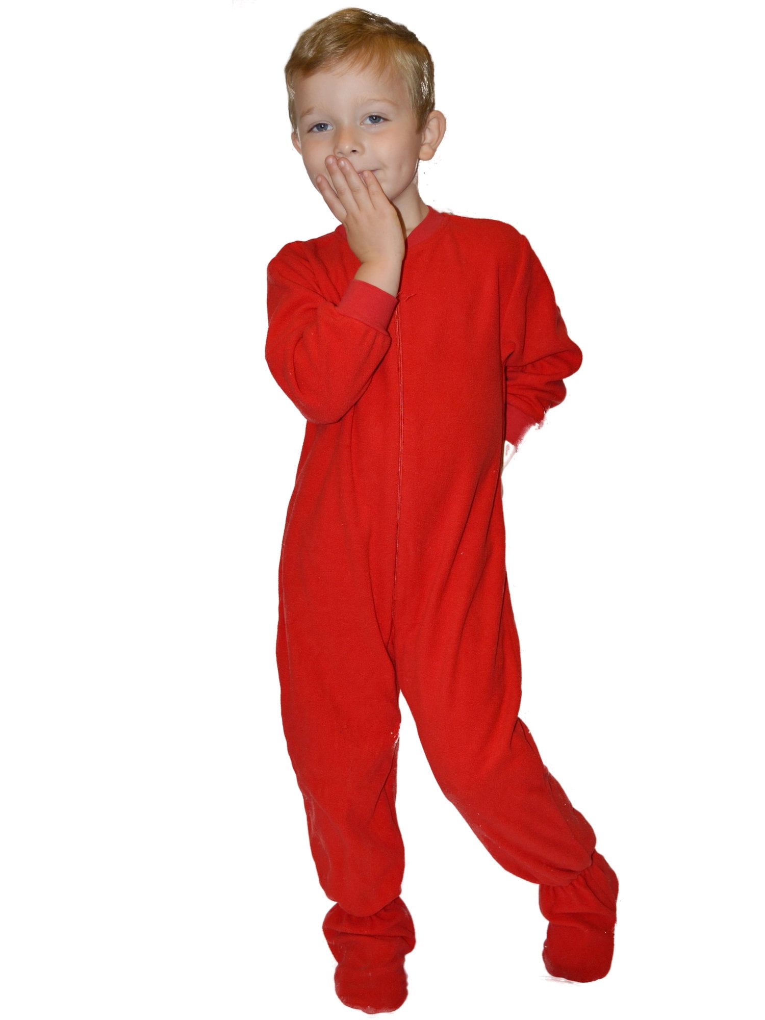 Big Feet PJs Red Toddler Fleece Footed Pajamas 