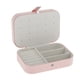 thumbnail image 5 of Organizador de joyas portátil de viaje, estuche de cuero sintético para guardar adornos Rosado, 5 of 9