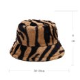 thumbnail image 3 of Sombrero de lavabo con rayas de leopardo a la moda para mujer, sombrero de pescador de felpa, sombrero cálido Fridja nalpqowj1076, 3 of 5