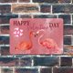 thumbnail image 2 of Feliz Día de San Valentín, Pareja de acuarelas, Flamencos, Amor, Letreros metálicos vintage, Letrero decorativo de hojalata, Póster metálico de 8 x 12, 2 of 4