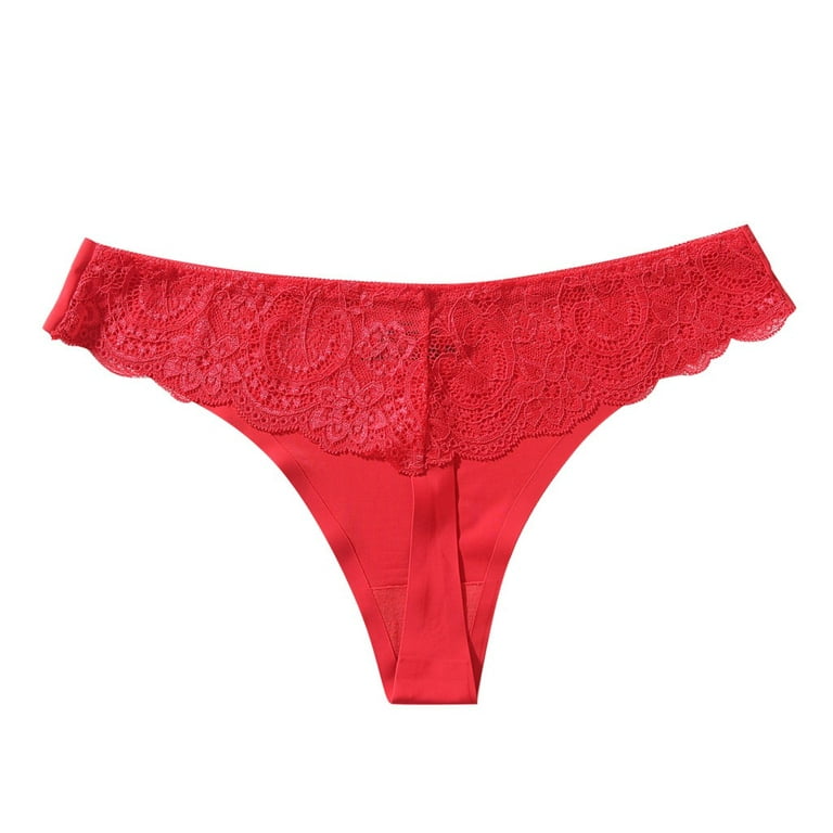 adviicd Lingery for Woman Women's Underwear Lollipop Traditional Cotton  Briefs Red Large
