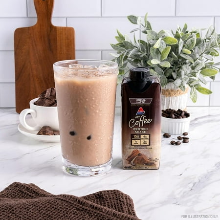 Atkins Gluten Free Protein-Rich Shake, Mocha Latte, Keto Friendly, 3/4ct Packs (Ready to Drink)