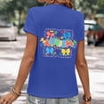 thumbnail image 5 of WEIWEN Dressy Women Tops Crewneck Autism Awareness Teacher Blouses for Women Short Sleeve Shirts Casual Summer Tops (Blue, S), 5 of 5