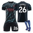 thumbnail image 1 of 23-24 Manchester City Second Away No. 9 Harland Shirt 17 De Bruyne 47 Foden Football Kit NO.26 MAHREZ NO.26 MAHREZ 28, 1 of 5