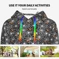 thumbnail image 4 of Lsque Spider Cobweb Pattern Casual Women's Hoodie,Hooded Sweatshirt with Kangaroo Pocket,Pullover Hoodie with Eye-catching Drawstrings-X-Large, 4 of 7