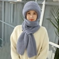 thumbnail image 4 of harmtty Ladies Winter Hat Women Warm Hat Women's Winter Hat Knitted Thick Solid Color Double layered Windproof Warm Soft Ear Elastic Anti slip Light Blue, 4 of 8