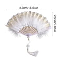 thumbnail image 3 of MMJ Folding Fan Vintage Puffy Handheld 16.54x9.06in for Wedding Dance Performance Party Picnic Indoor Outdoor Decor Gift, 3 of 6