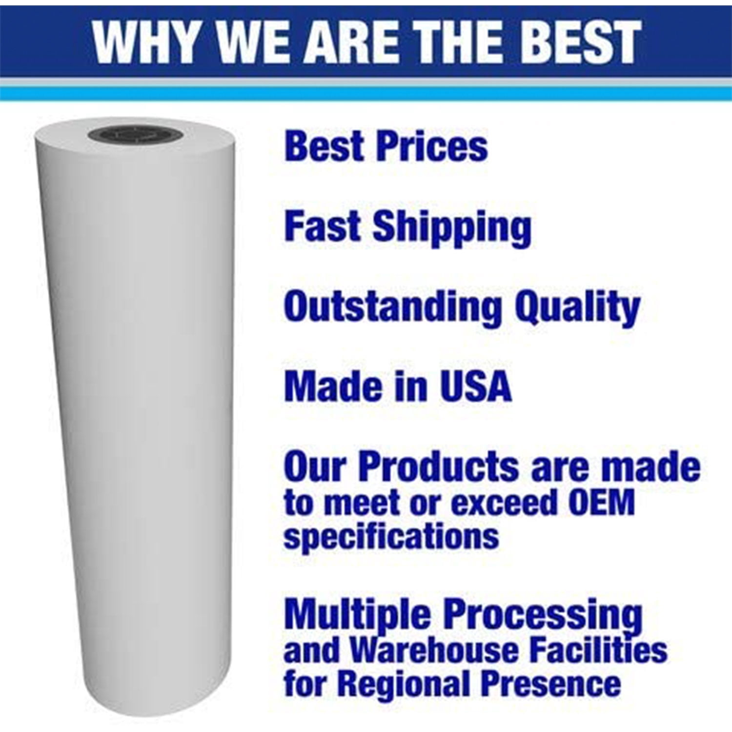 Alliance 24150 CAD 24 Inch x 150 Foot Bond Paper Roll w/ 2 Inch Core 4 Pack