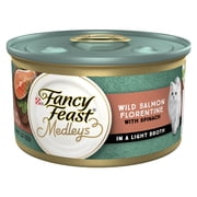 Purina Fancy Feast Medleys Wet Cat Food Salmon Garden Greens, 3 oz Cans (24 Pack)
