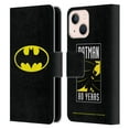 thumbnail image 1 of Head Case Designs Officially Licensed Batman DC Comics Logos Classic Leather Book Wallet Case Cover Compatible with Apple iPhone 13 Mini, 1 of 6