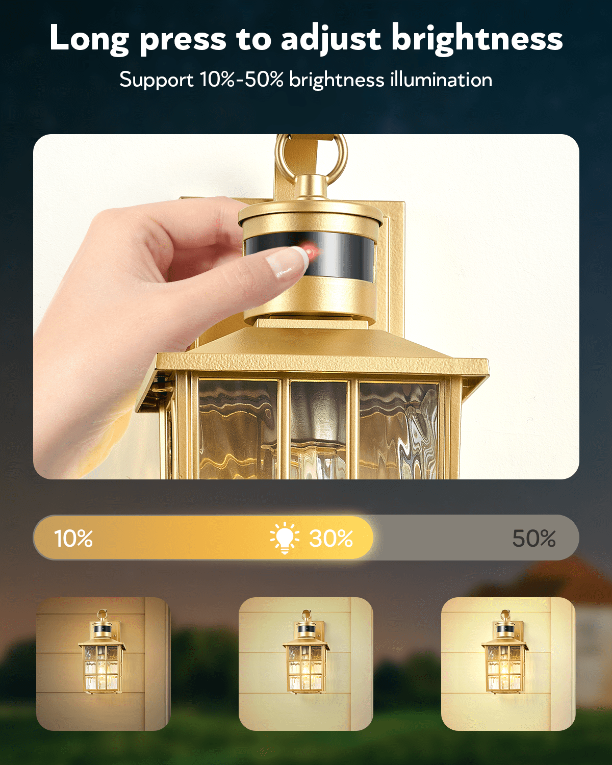 VIANIS Porch Lights Outdoor, Gold Outdoor Garage Lights Wall Mount, Modern Outside Motion Sensor Lights for House, Exterior Lantern Lights Fixtures, Outdoor Lamps LED Wall Sconce Lighting