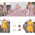 thumbnail image 2 of GRACE & GRANDEUR Women's Plus Size St. Patrick's Day Dress V Neck Short Sleeves Tie Waist Summer Midi Shirt Dresses 4X Pink, 2 of 8