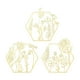 thumbnail image 3 of Decoración de pared de flores de Metal, adorno artesanal decorativo, dorado, conjunto para sala de estar, puerta de baño, Bar, 3 uds., 3 of 9