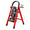 3-Step Red Ladder, variant on Durable Folding Ladder 330 Lbs Capacity, Heavy-Duty,Anti-Slip Pedals,5-Step Portable Folding Ladder