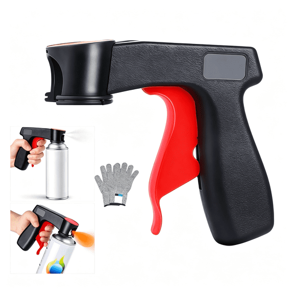 KASIU Spray Can Trigger Handle,Ergonomic Spray Paint Handle Attachment for Standard Aerosol Cans,Full Hand Grip for Even Spray Control and Reduced Finger Fatigue (1)