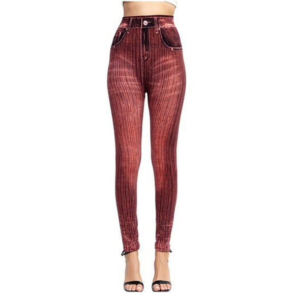 POIUYTR Womens Leggings High Waist Yoga Jeggings with Back Pockets Tummy Control Buttery Soft Stretchy Workout Casual Wear