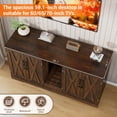 thumbnail image 3 of Blotout 59" Large Cat Litter Box Enclosure for 2 Cats with Power Outlets, Litter Box Furniture Hidden with Double Room, Wooden Cat Washroom Furniture with Lockable Door, Cats House, Brown, 3 of 10