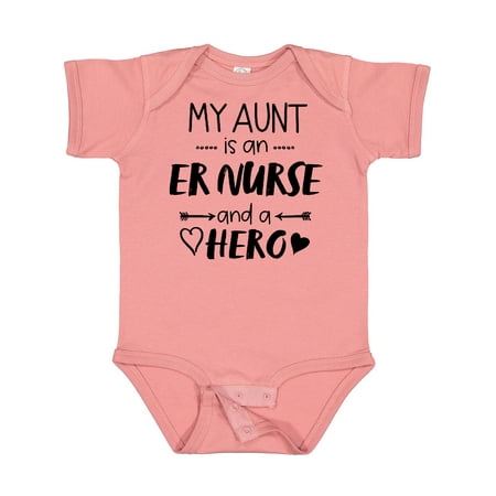 

Inktastic My Aunt is an ER Nurse and a Hero Gift Baby Boy or Baby Girl Bodysuit