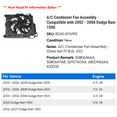 thumbnail image 2 of A/C Condenser Fan Assembly - Compatible with 2002 - 2008 Dodge Ram 1500 2003 2004 2005 2006 2007, 2 of 4