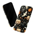 thumbnail image 3 of Halloween Pumpkin Ghost Phone Case, Cute Spooky Art and Spiderwebs, Seasonal Protective Cover for iPhone 17 16 15 14 13 12 11 Series, 3 of 6