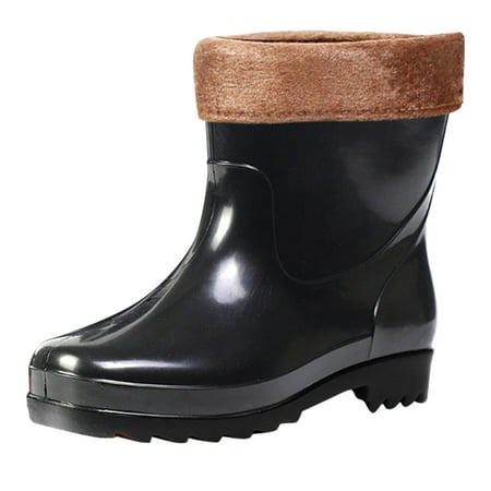 

Qufokar Mens Rubber Boots Size 11 Shoes Cover Rain Man Short Cotton Rainboots Waterproof Rubber Boots For Garden Man Rain Footwear Rain Shoes