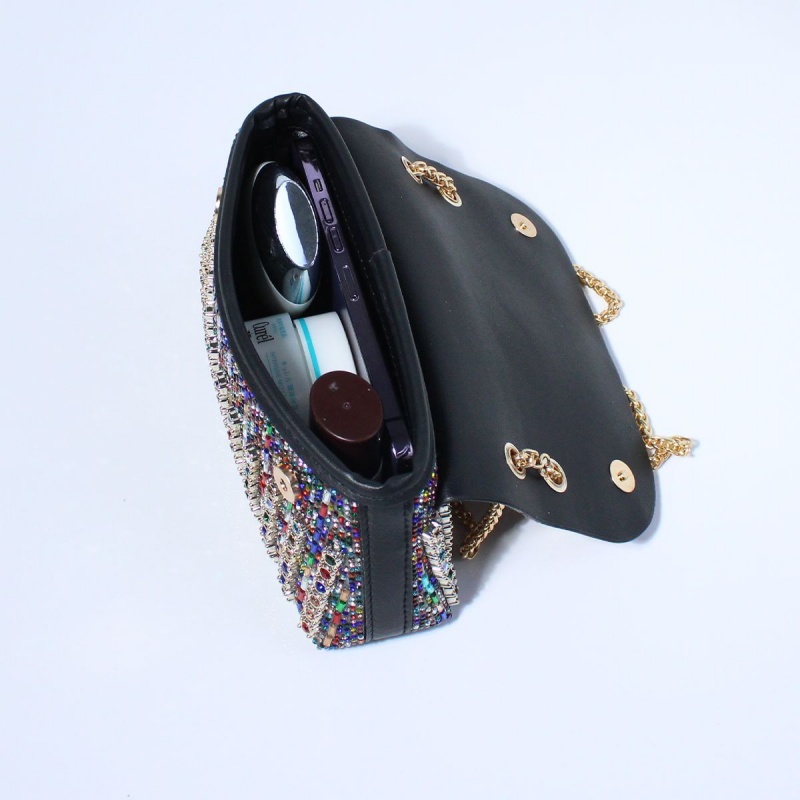Vintage Women’s Bag Mini Crossbody Shoulder Bag Chain Strap Clutch Purse Rhinestone Evening Bag Crystal Embellishment Messenger Bag Fashion Accessory Casual Totes Multicolor Gold Silver Black Hobos