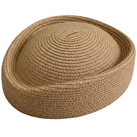 Yvsxxv 1Pc Brown Vintage Straw Pillbox Hat for Women Tea Parties