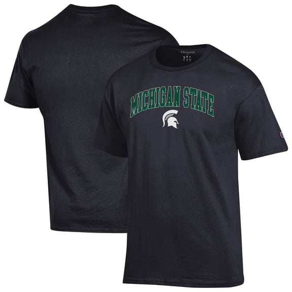 Men's-Champion Black Michigan State Spartans Arched Logo T-Shirt