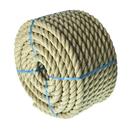 LABLT Twisted 3 Strand Polypropylene Synthetic Rope Multipurpose Artificial Manila Rope 3/4 Inch x 100 Feet