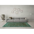 thumbnail image 3 of Ahgly Company Indoor Square Persian Turquoise Blue Traditional Area Rugs, 7' Square, 3 of 4