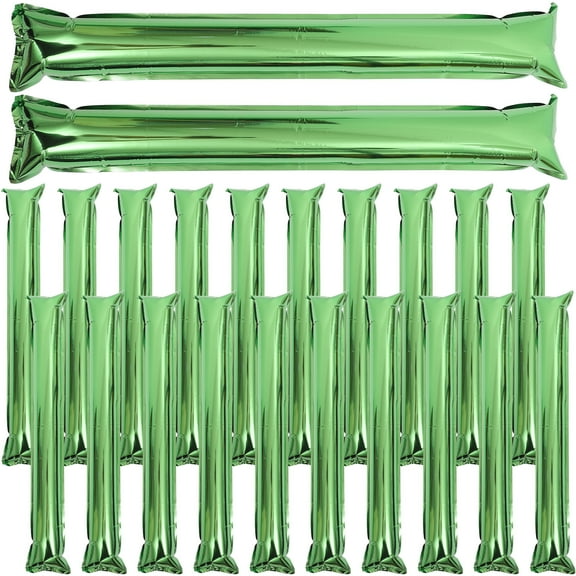 Raindrops Green Inflatable Cheering Stick Aluminum Foil Material for Decor and Sports Events 24pcs