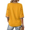 thumbnail image 7 of CFXNMZGR Womens Fall Clothes Womens Long Sleeve Tops Casual Shirts for Women Fall Flower Printed T Shirt V neck Floral Tee (Gold,S), 7 of 7