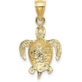 thumbnail image 3 of Solid 10K Yellow Gold Turtle Pendant - 26mm, 3 of 6