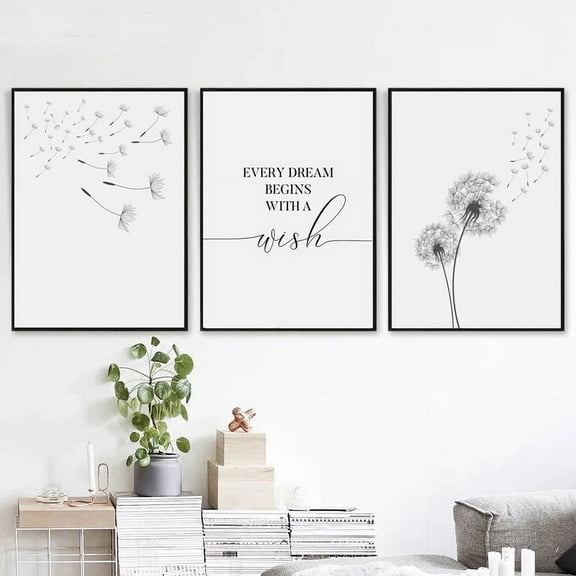 3Pcs/Set Dandelion Canvas Wall Art Paintings for Living Room Canvas Print Wall Artworks Bedroom Decoration office Wall decor posters Home Decorations