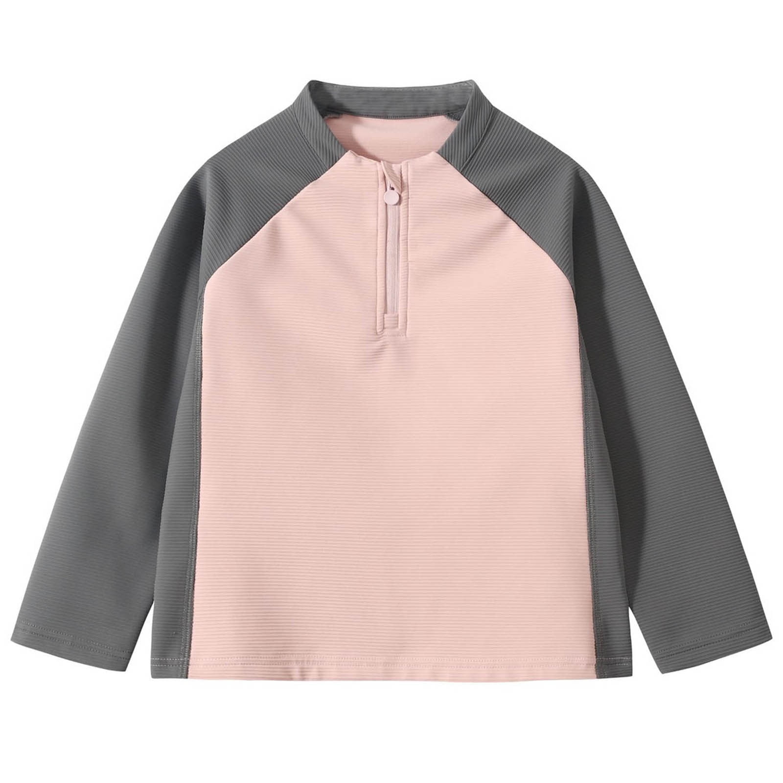zbxnLI Unisex Boys Girls Athletic Shirts Quarter Zip Long Sleeve