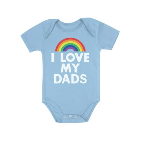 

I Love My Dads Outfit Infant Gay Pride LGBT Father s Day Baby Bodysuit 24M (18-24M) Aqua