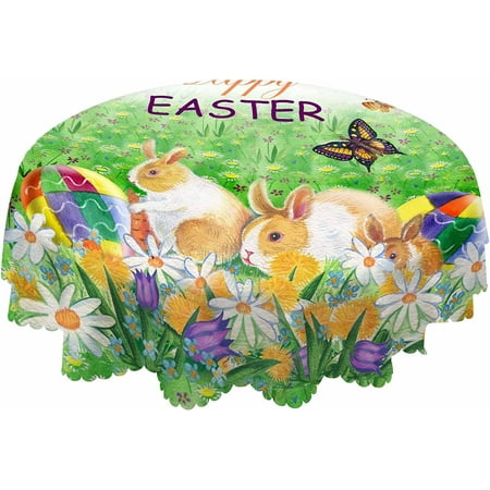 

WISH TREE Golden Sunflower Table Cloth Leaves Flower Bloom Naturally in Dark Bright Color Round Tablecloth for Dining Room Party Banquet