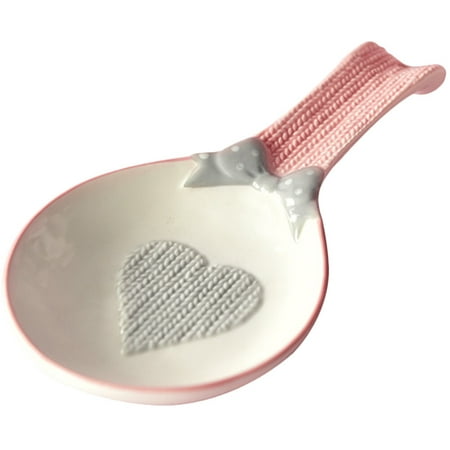 

HOMEMAXS Ceramic Spoon Rest Wear-resistant Scoop Holder Household Scoop Rest Spoon Supply