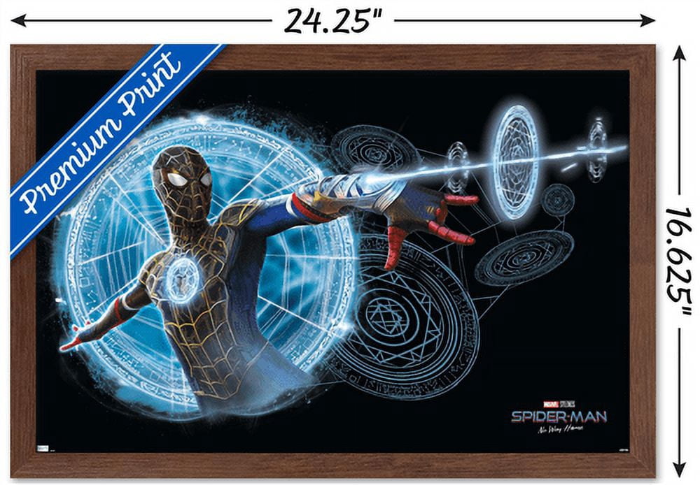 Marvel Spider-Man: No Way Home - Magic Wall Poster, 14.725" x 22.375", Framed