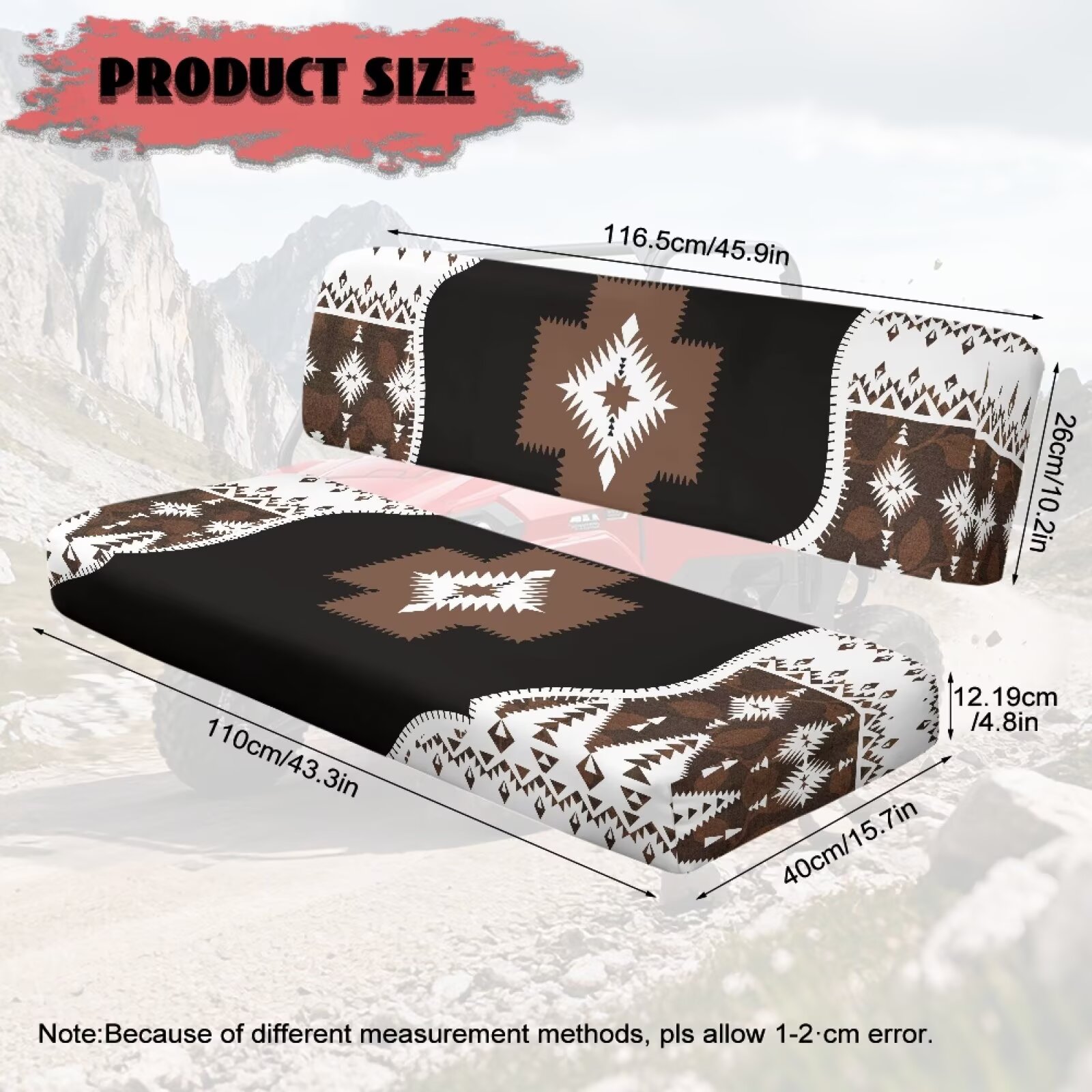 Uorisanigo UTV Seat Covers for Kawasaki Mule 3000 3010 3020 4000 4010 2001-2024 Aztec African Tribal UTV Bench Seat Cover Accessories All Season Weather Proof Seats Cushion