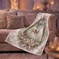 thumbnail image 6 of Majestic Fluffy Cat Ornate Oval Frame Pink Roses, Cozy Pet Portrait Pattern, Warm Flannel Blanket for Living Room and Bedroom, Cat Lovers Valentine's Day Gift, Pet Lover Home Decor, 6 of 9