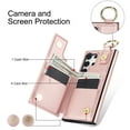 thumbnail image 3 of Dteck for Samsung Galaxy S24 Ultra Case Wallet with Card Holder, PU Leather Zipper Pocket Card Slots Front Cover Flip Kickstand Shockproof Phone Case for Galaxy S24 Ultra 5G,Rosegold, 3 of 6