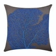 thumbnail image 6 of The HomeCentric Pillow Cover, Blue Cushion Cover&nbsp;With Zipper Pack of 2, 16x16 inch (40x40 cm) Linen Decorative Pillowcases, Coral, Sea Weeds, Beaded, Beach Style Pillow - Royal Blue Sea Weeds, 6 of 9