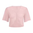 thumbnail image 3 of HCYSFG Womens Chiffon Shrug Open Front Short Sleeve Sheer Cropped Lightweight Bolero Formal Wedding Evening Party Layering Cardigan, 3 of 4