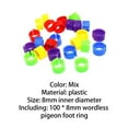 thumbnail image 7 of Visland 100Pcs Mix Color 8mm Foot Ring Bands Bird Clip On Leg Rings For Pigeon, 7 of 7