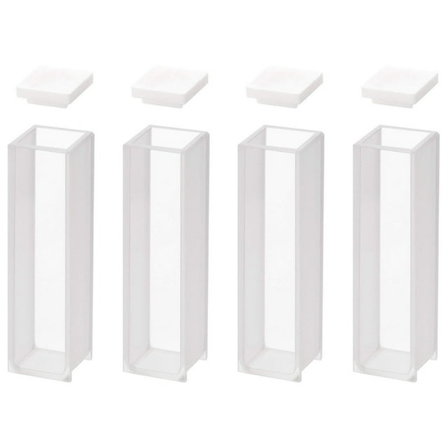 4x Cubeta de Cuarzo, Cubetas de EspectrofotóMetro Longitud de Trayectoria de 10 mm, de 45 mm, Capacidad de 3.5 Ml