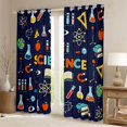 thumbnail image 2 of Homewish Science Chemistry Black Out Curtains,Colorful Cartoon Pattern Curtains Pack of 2 (42x63 Each),Deepblue Blue Orange Bedroom Curtains For Boys Kids,Microfiber Bedroom Decor, 2 of 6