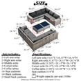 thumbnail image 6 of Ovios 12 Pieces Outdoor Furniture All Weather Wicker Patio Conversation Sectional Sofa Set with Side Table for Garden Backyard, 6 of 6