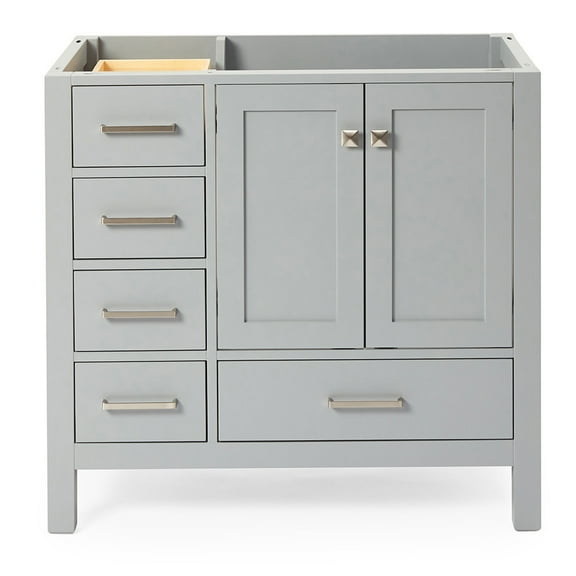 Ariel A037s-R-Bc Cambridge 36" Single Free Standing Wood Vanity Cabinet Only - Grey